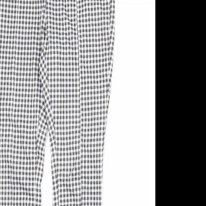 Faded Glory Womens Black Check Viscose Trousers Size S Regular
