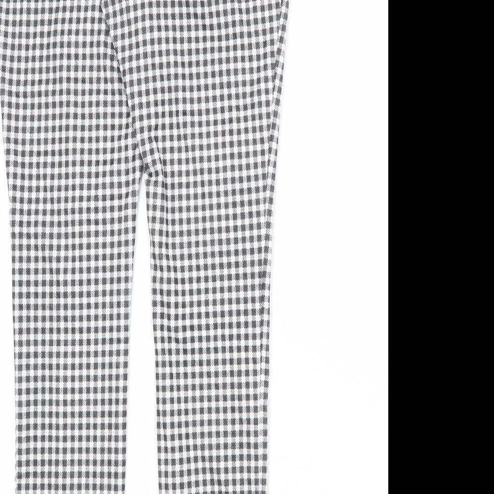 Faded Glory Womens Black Check Viscose Trousers Size S Regular