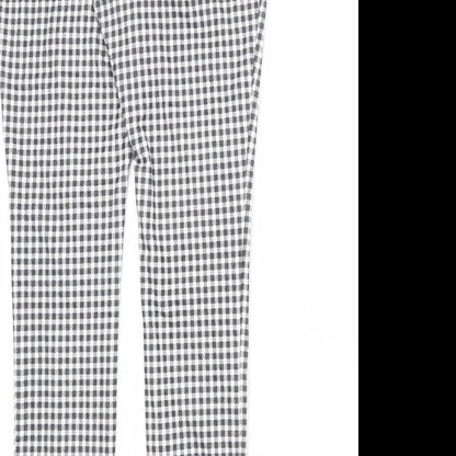 Faded Glory Womens Black Check Viscose Trousers Size S Regular