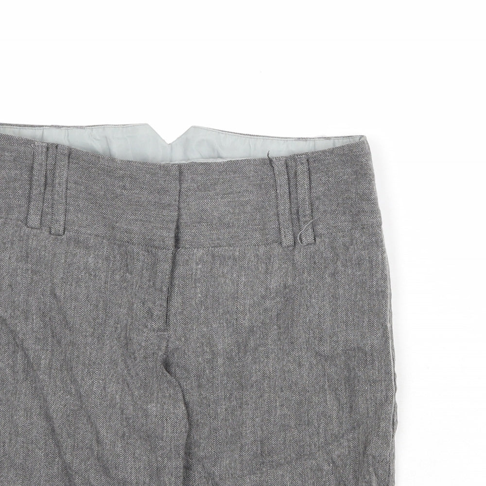 River Island Womens Grey Cotton Skimmer Shorts Size 8 Regular Zip