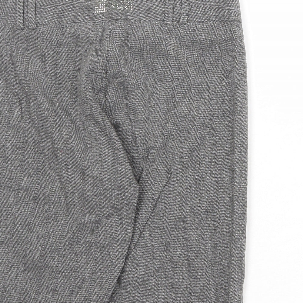 River Island Womens Grey Cotton Skimmer Shorts Size 8 Regular Zip