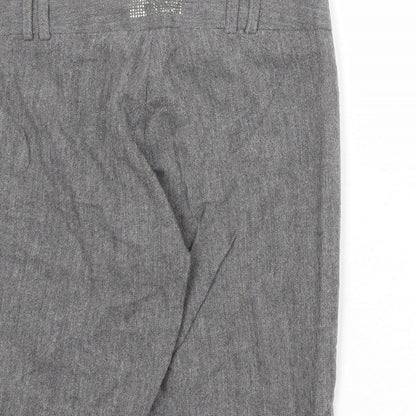 River Island Womens Grey Cotton Skimmer Shorts Size 8 Regular Zip