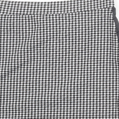 FACTORIE Womens Black Geometric Polyester A-Line Skirt Size M - Houndstooth pattern