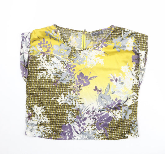 Womens UK Size M Apricot Multicoloured Basic Blouse