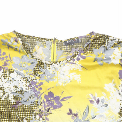 Womens UK Size M Apricot Multicoloured Basic Blouse