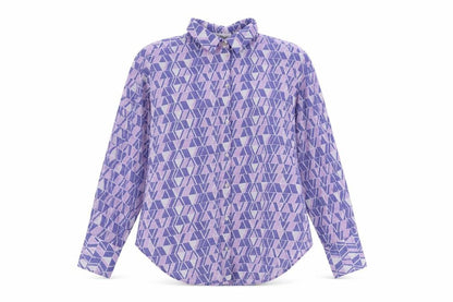 Womens UK Size S Mango Purple Basic Button-Up