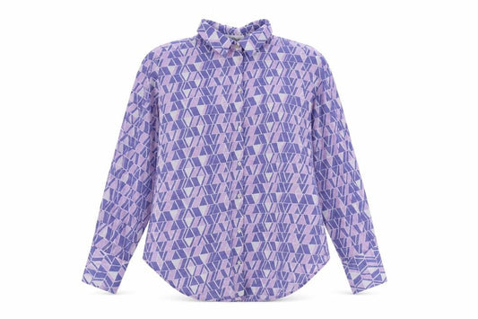 Womens UK Size S Mango Purple Basic Button-Up