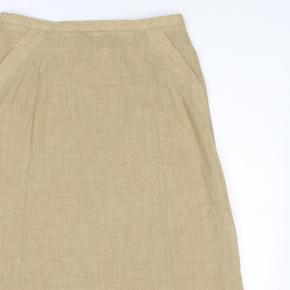 Collectables Womens Beige Acetate A-Line Skirt Size 14 Zip