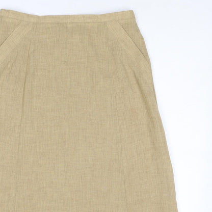 Collectables Womens Beige Acetate A-Line Skirt Size 14 Zip