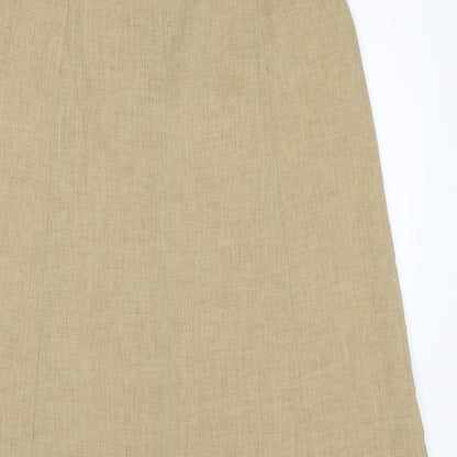 Collectables Womens Beige Acetate A-Line Skirt Size 14 Zip