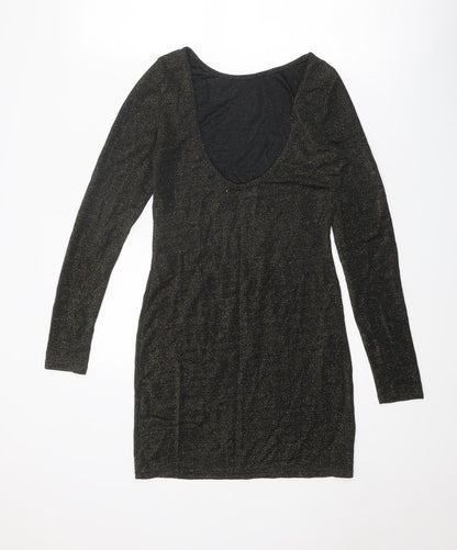 VERO MODA Womens Black Polyester Jumper Dress Size S Round Neck Pullover