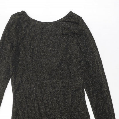 VERO MODA Womens Black Polyester Jumper Dress Size S Round Neck Pullover