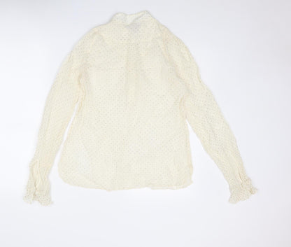 Womens UK Size 8 H&M Ivory Basic Button-Up