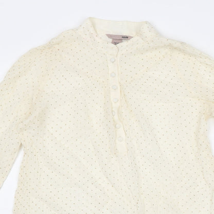 Womens UK Size 8 H&M Ivory Basic Button-Up