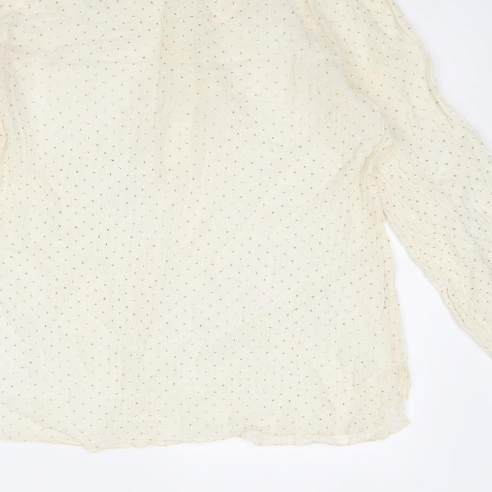 Womens UK Size 8 H&M Ivory Basic Button-Up