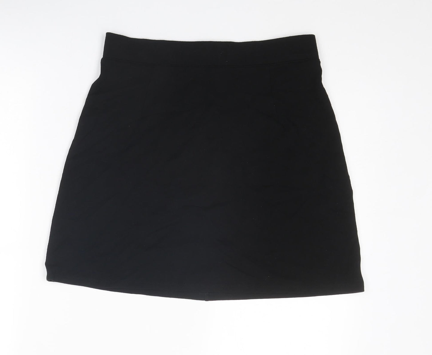 Divided by H&M Womens Black Viscose A-Line Skirt Size M Zip