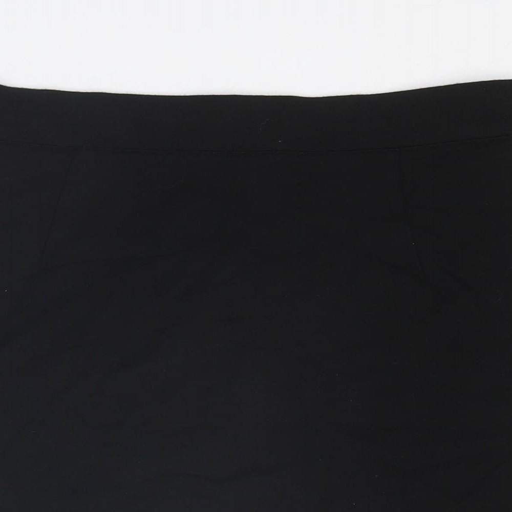 Divided by H&M Womens Black Viscose A-Line Skirt Size M Zip
