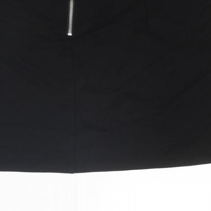 Divided by H&M Womens Black Viscose A-Line Skirt Size M Zip