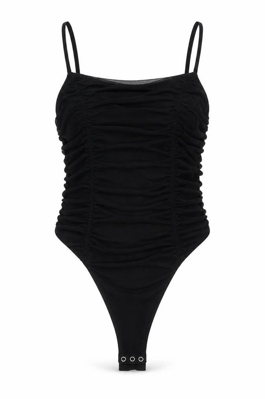 Divided by H&M Womens Black Polyester Bodysuit One-Piece Size L Snap