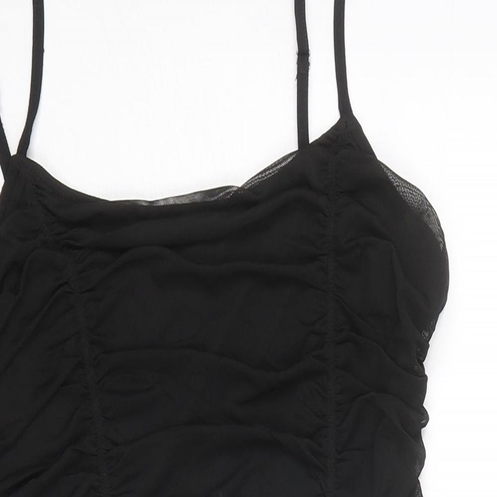 Divided by H&M Womens Black Polyester Bodysuit One-Piece Size L Snap