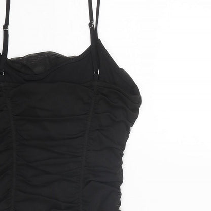 Divided by H&M Womens Black Polyester Bodysuit One-Piece Size L Snap