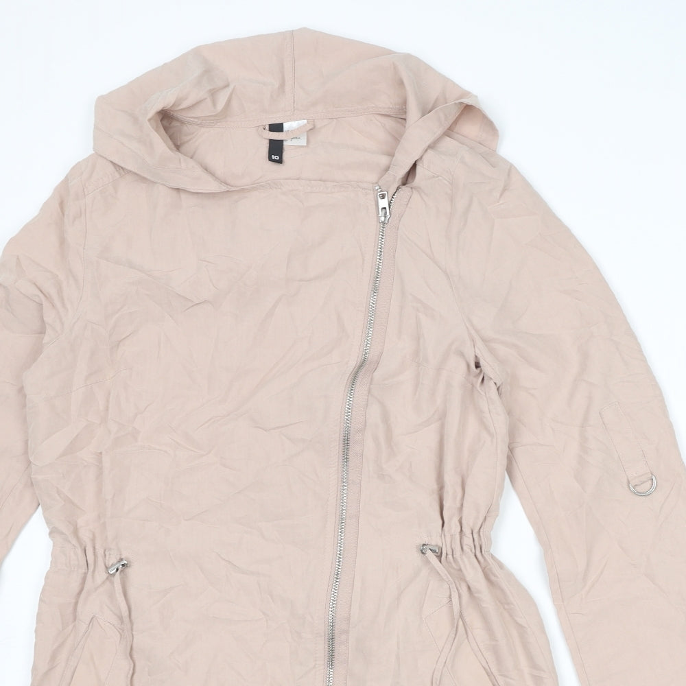 Divided by H&M Womens Pink Parka Coat Size 10 Zip