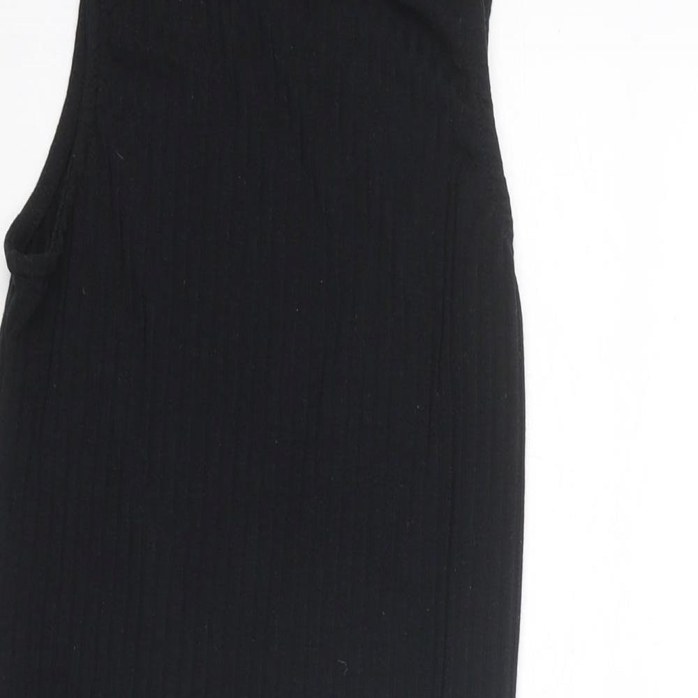 Nasty Gal Womens Black Polyester Bodysuit One-Piece Size 6 Snap