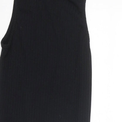 Nasty Gal Womens Black Polyester Bodysuit One-Piece Size 6 Snap