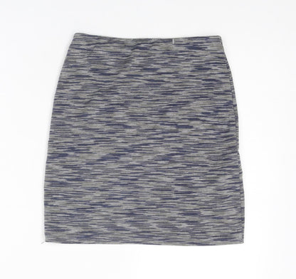 New Look Womens Grey Geometric Polyester A-Line Skirt Size 6