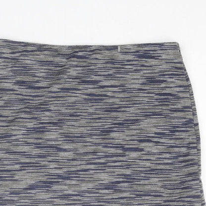 New Look Womens Grey Geometric Polyester A-Line Skirt Size 6