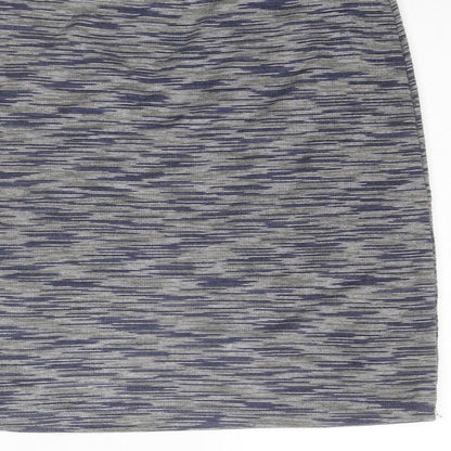 New Look Womens Grey Geometric Polyester A-Line Skirt Size 6