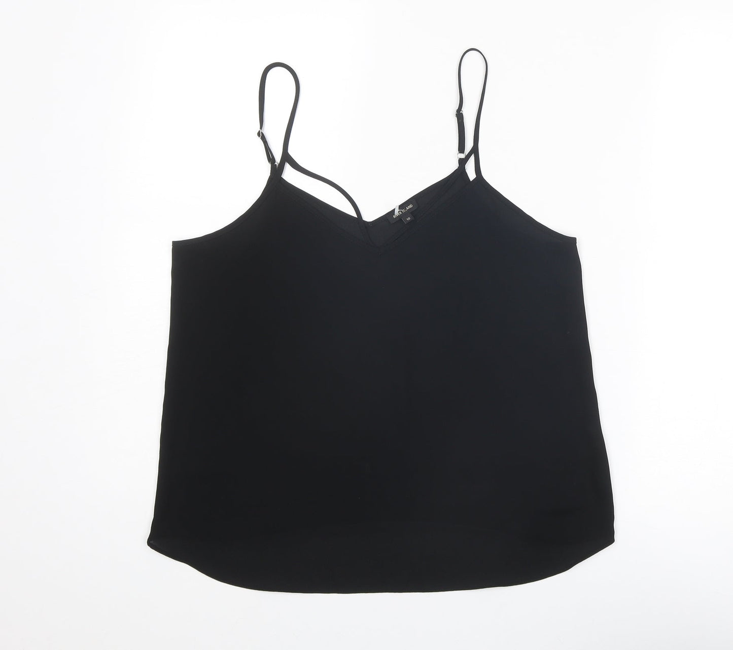Womens UK Size 10 River Island Black Basic Tank