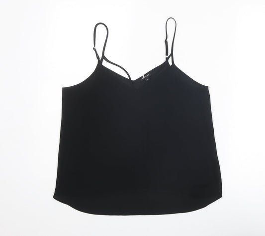 Womens UK Size 10 River Island Black Basic Tank