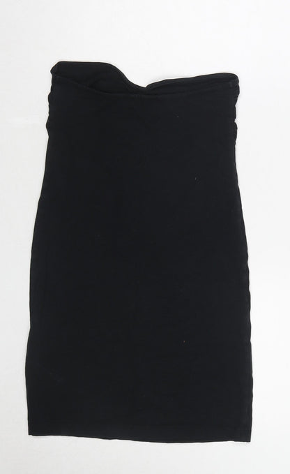 Miss Selfridge Womens Black Cotton Basic Blouse Size 10 Sweetheart - Strapless