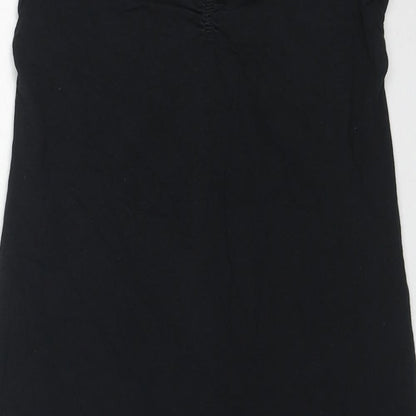 Miss Selfridge Womens Black Cotton Basic Blouse Size 10 Sweetheart - Strapless