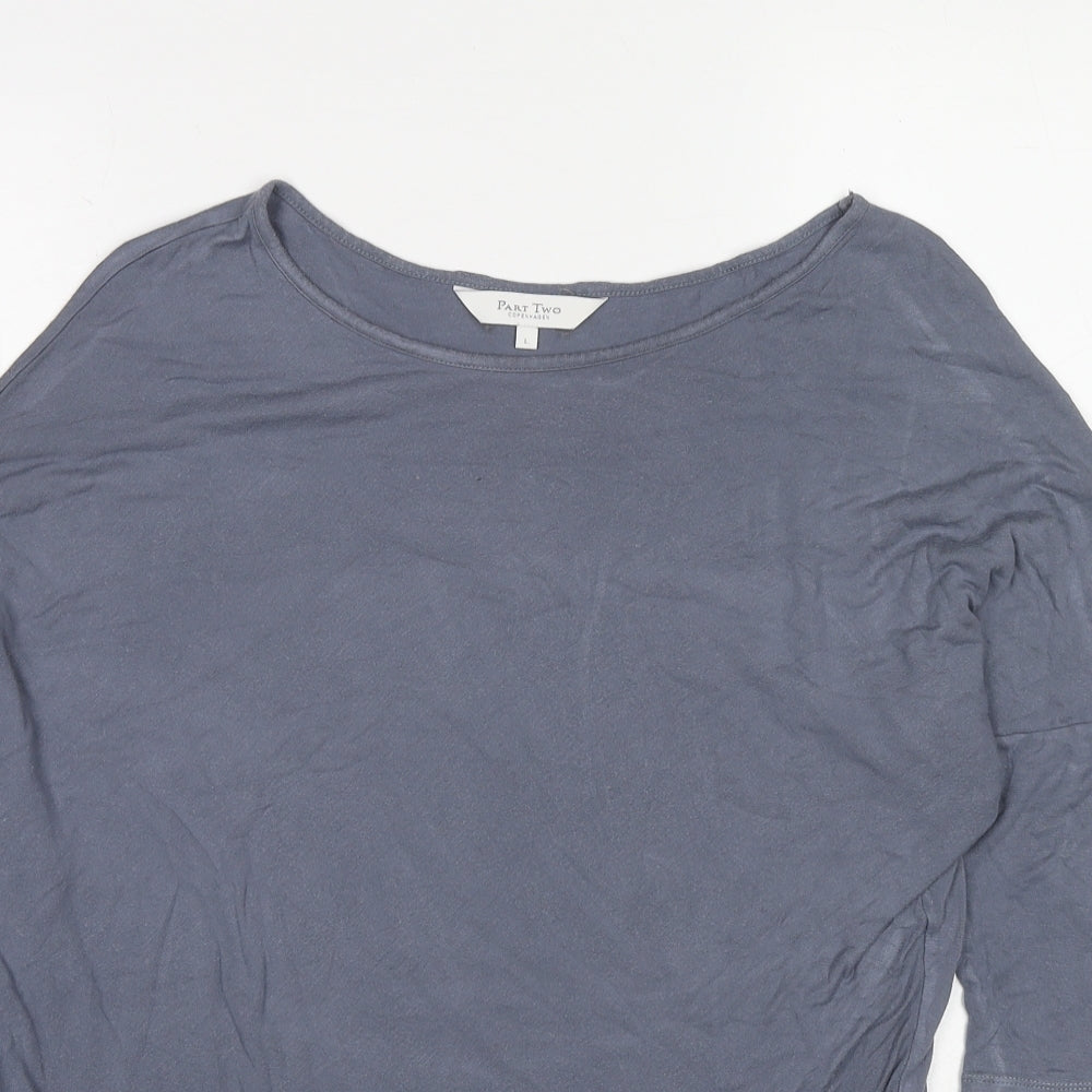 Womens UK Size L Part Two Grey Basic T-Shirt