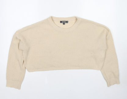 Womens UK Size S Missguided Beige Pullover Jumper