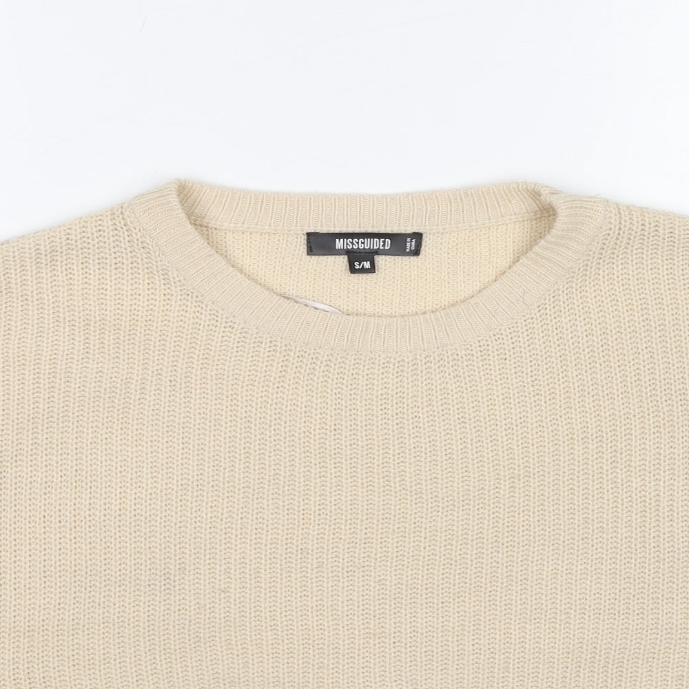 Womens UK Size S Missguided Beige Pullover Jumper