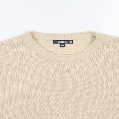 Womens UK Size S Missguided Beige Pullover Jumper