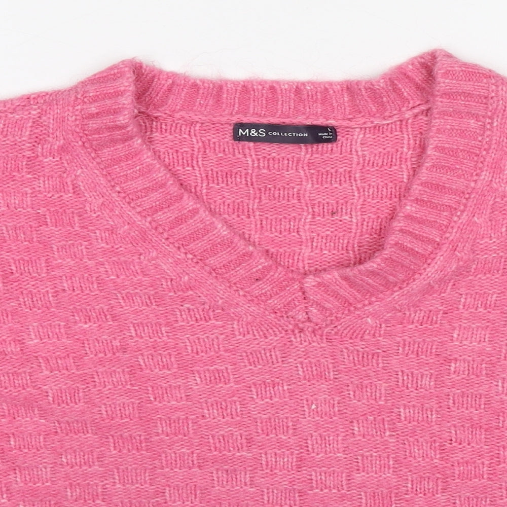 Womens UK Size L Marks and Spencer Pink Pullover Jumper