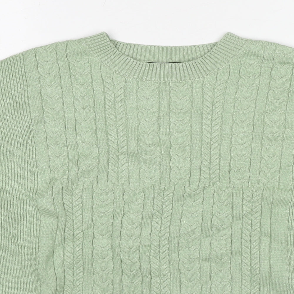 Marks and Spencer Womens Green Round Neck Viscose Pullover Jumper Size M