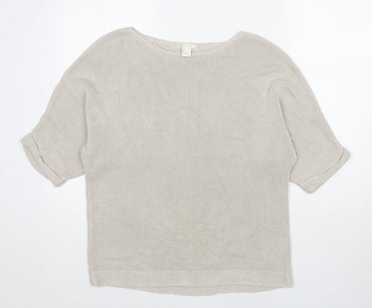 Womens UK Size S H&M Beige Pullover Jumper