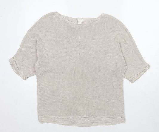 Womens UK Size S H&M Beige Pullover Jumper