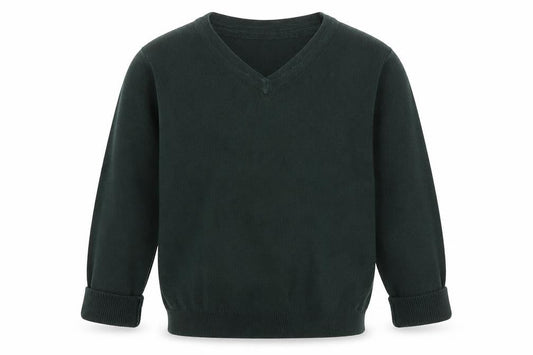 John Lewis Boys Green V-Neck Cotton Pullover Jumper Size 5-6 Years Pullover