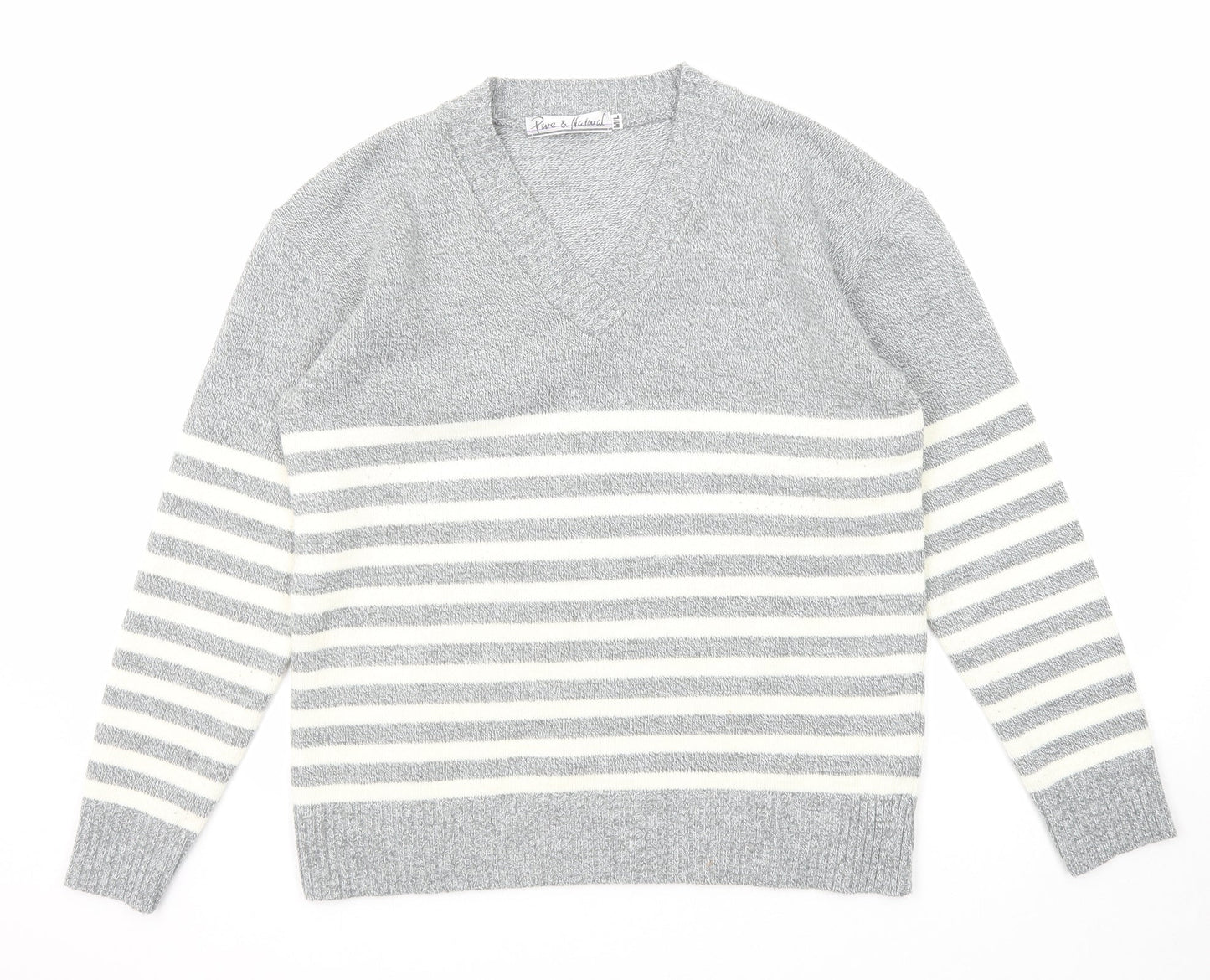 Womens UK Size M Pure & Natural Grey Pullover Jumper