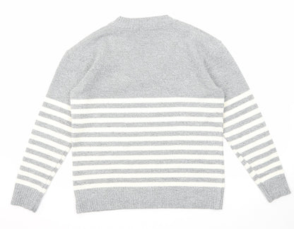 Womens UK Size M Pure & Natural Grey Pullover Jumper