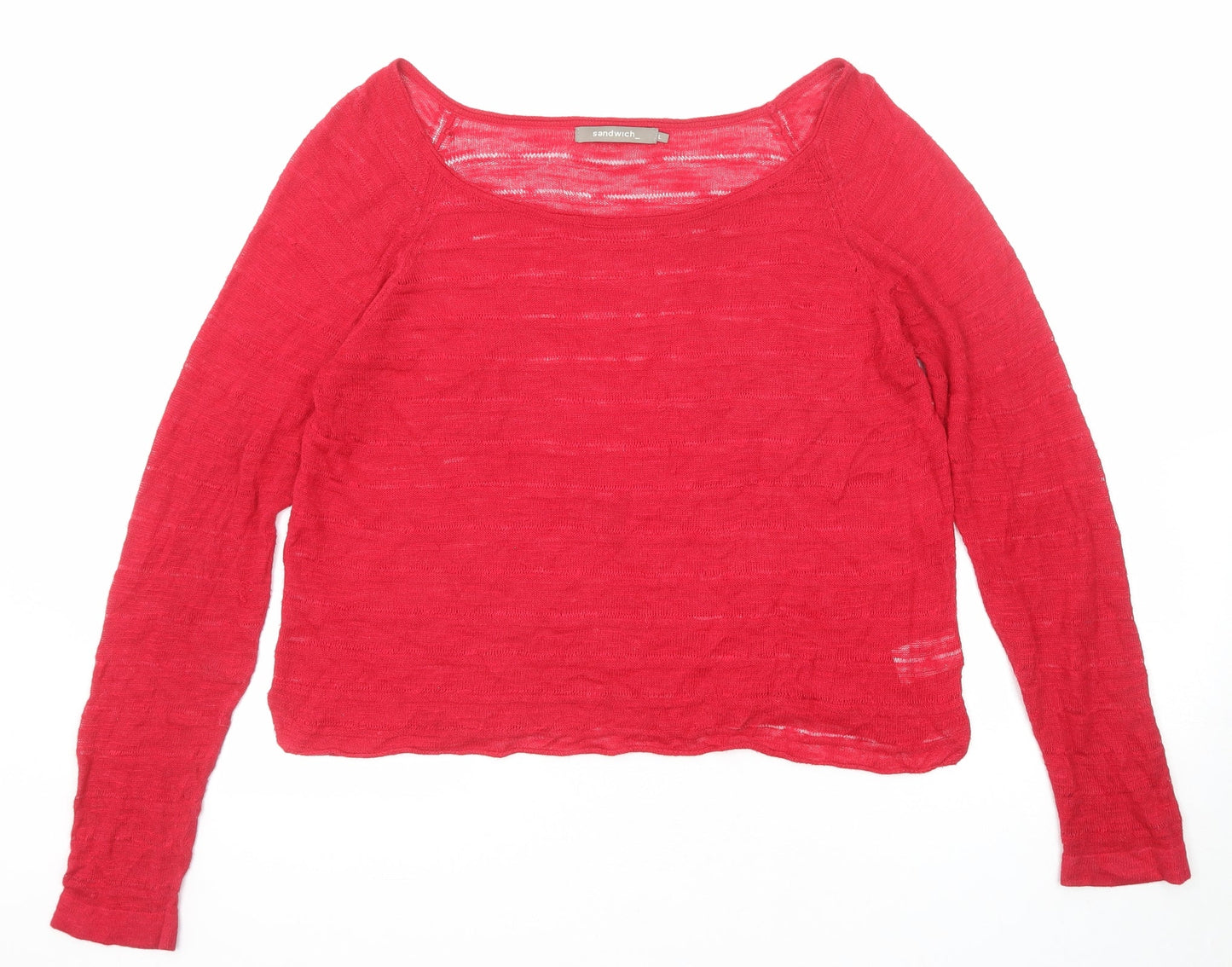 Womens UK Size L Sandwich Red Basic Blouse