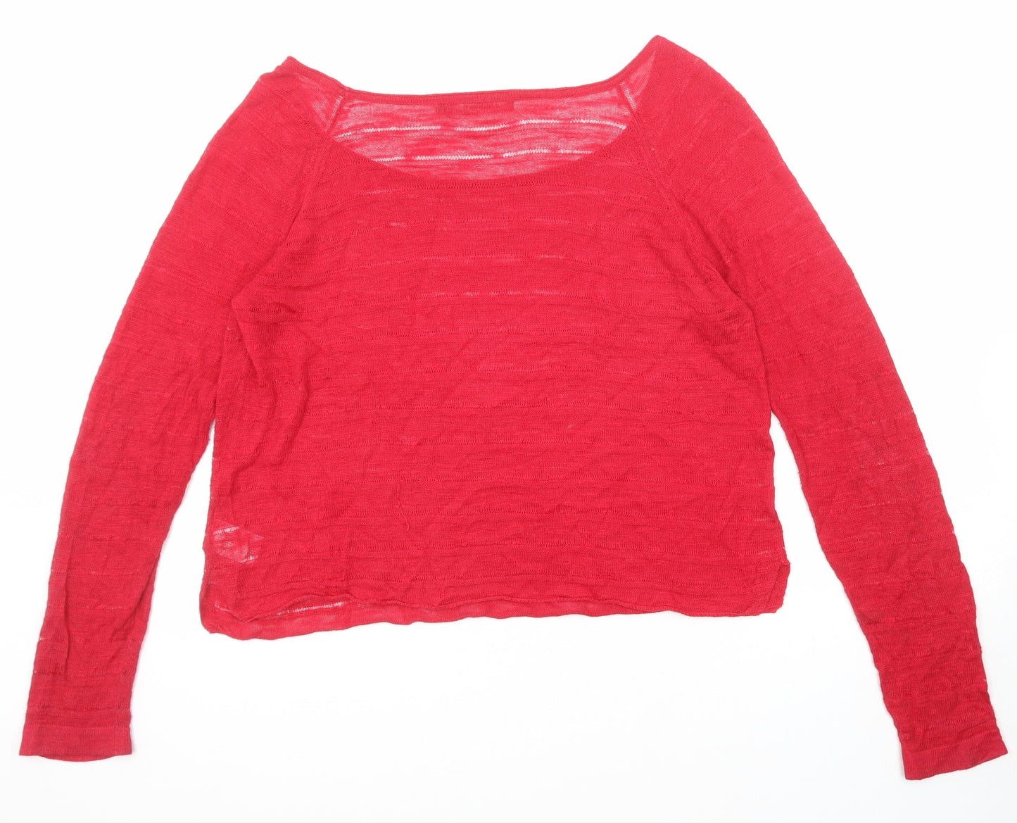 Womens UK Size L Sandwich Red Basic Blouse