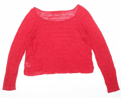 Womens UK Size L Sandwich Red Basic Blouse