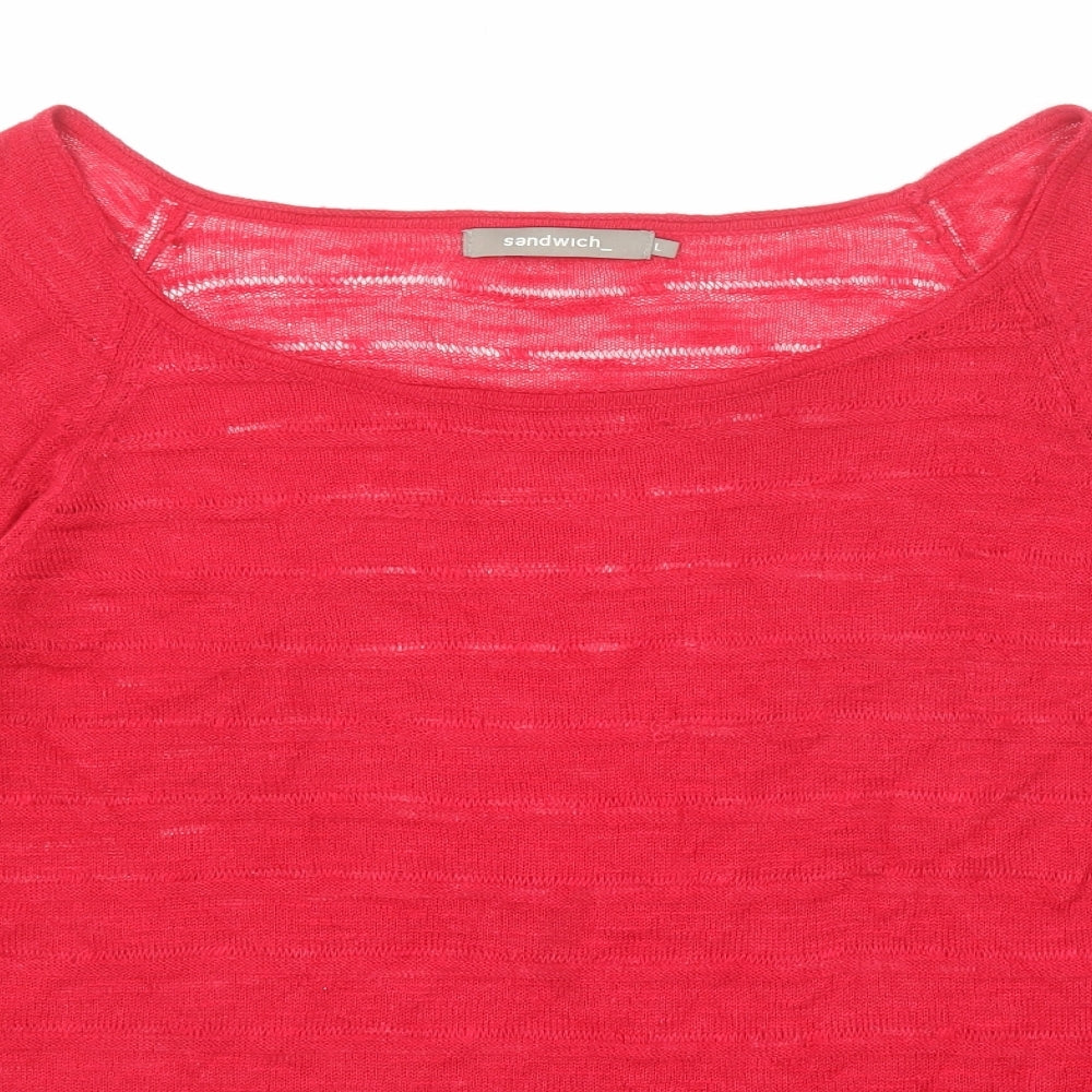 Womens UK Size L Sandwich Red Basic Blouse